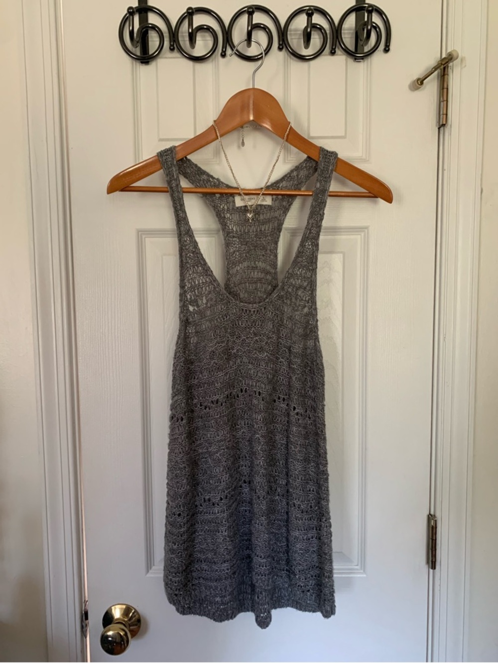 Y2K Gilly Hicks Grey Open Knit Sweater Tank